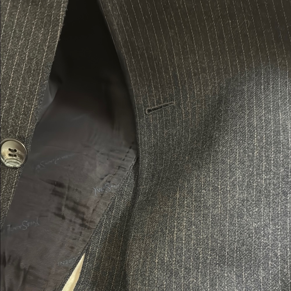 YSL Men's Gray Pinstripe Blazer